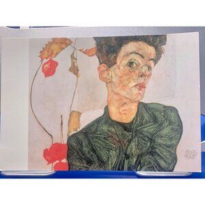Self-Portrait with Chinese Lanterns by Egon Schiele Postcard